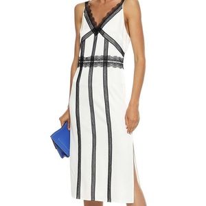 JASON WU Lace-trimmed charmeuse midi slip dress